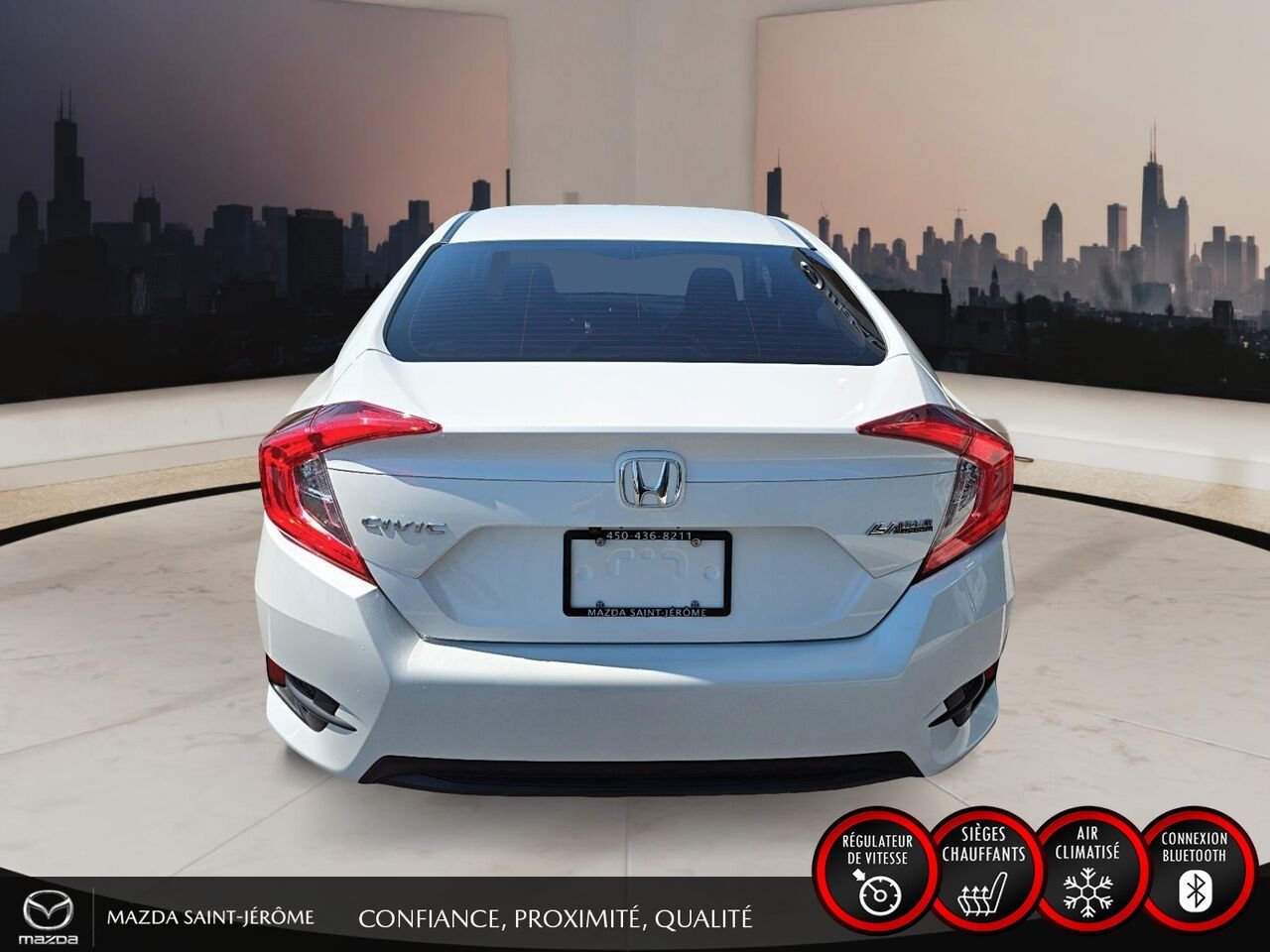 2020 Honda Civic Berline LX | MANUELLE | MAGS NOIR | CLEAN CARFAX | White Saint-Jérôme - photo #6