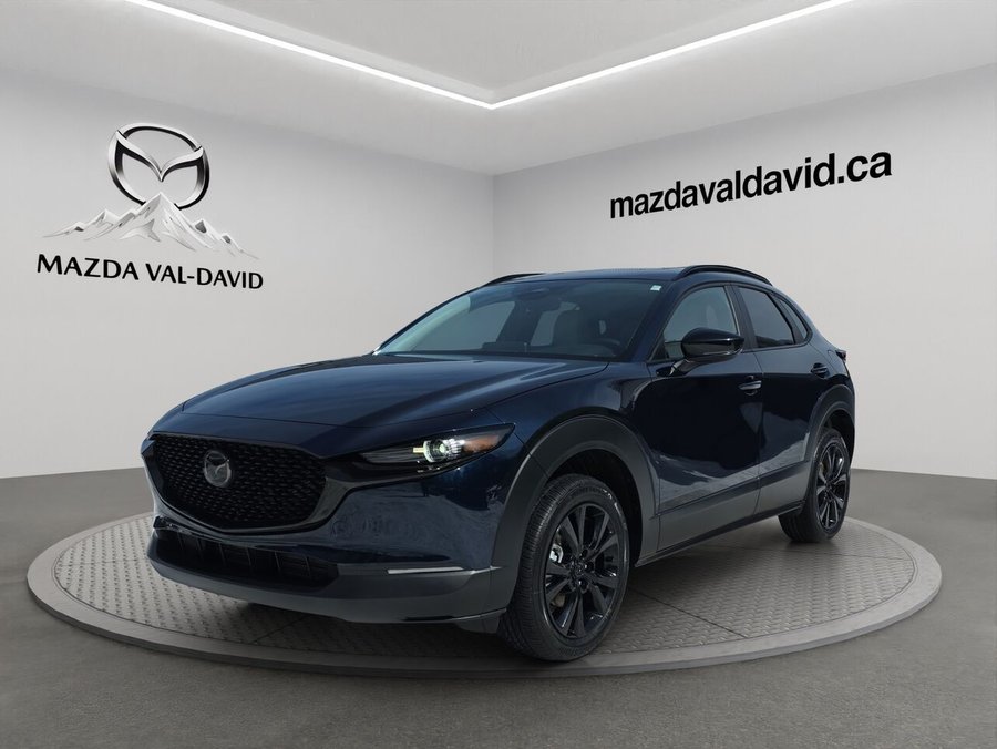 Mazda CX-30 GS AWD 2.5 S Kuro AWD, Toit ouvrant, Sièges en similicuir, Barre de toit peintes. 2026 Bleu cristal foncé mica