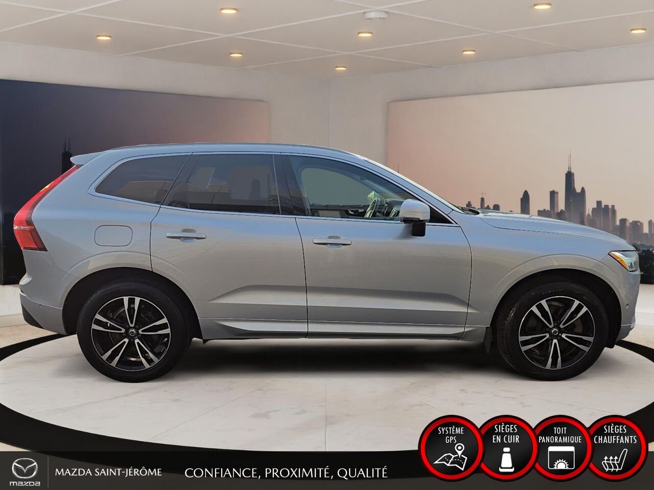 Volvo XC60 T6 Momentum | TOIT OUVRANT | CUIR | AWD | 2019 Gris Saint-Jérôme - photo #4
