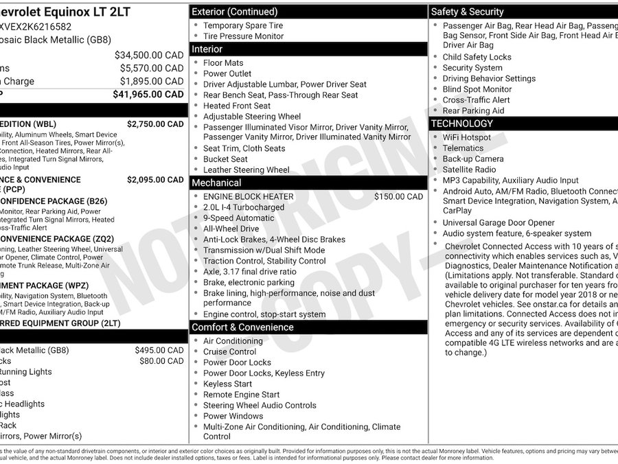 Chevrolet Equinox 2019 2019 Noir
