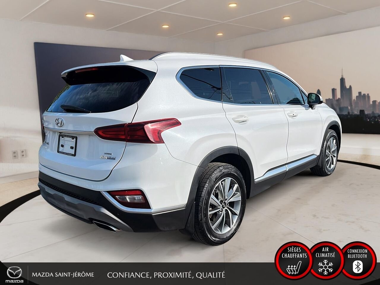 2019 Hyundai Santa Fe 2.4L PREFERRED | AWD | VOLANT CHAUFFANT | RÉG. ADAPTATIF | White Saint-Jérôme - photo #5