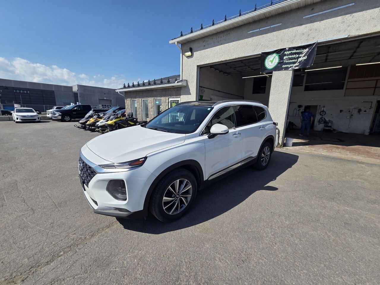 2019 Hyundai Santa Fe White  - photo #1