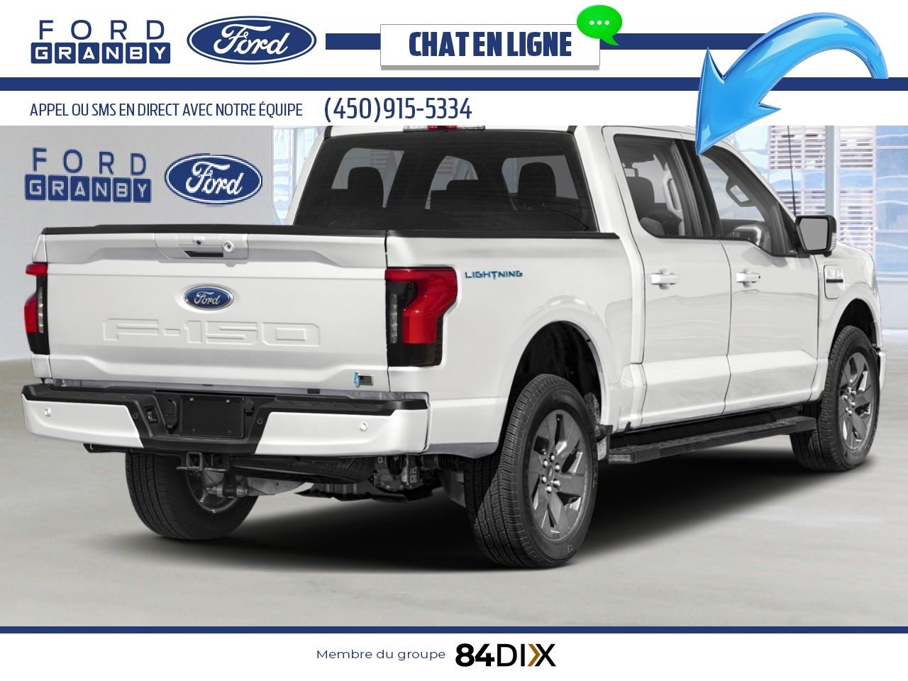 Ford F-150 Lightning 2025 Blanc Oxford Granby - photo #1