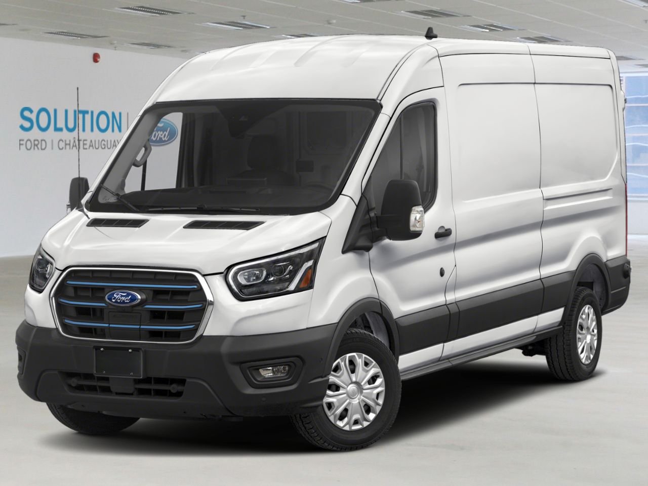 Ford E-Transit fourgonnette utilitaire T-350 PA TOIT MOYEN 148 PO PNBV DE 9 500 LB 2025 Blanc Oxford Châteauguay - photo #0