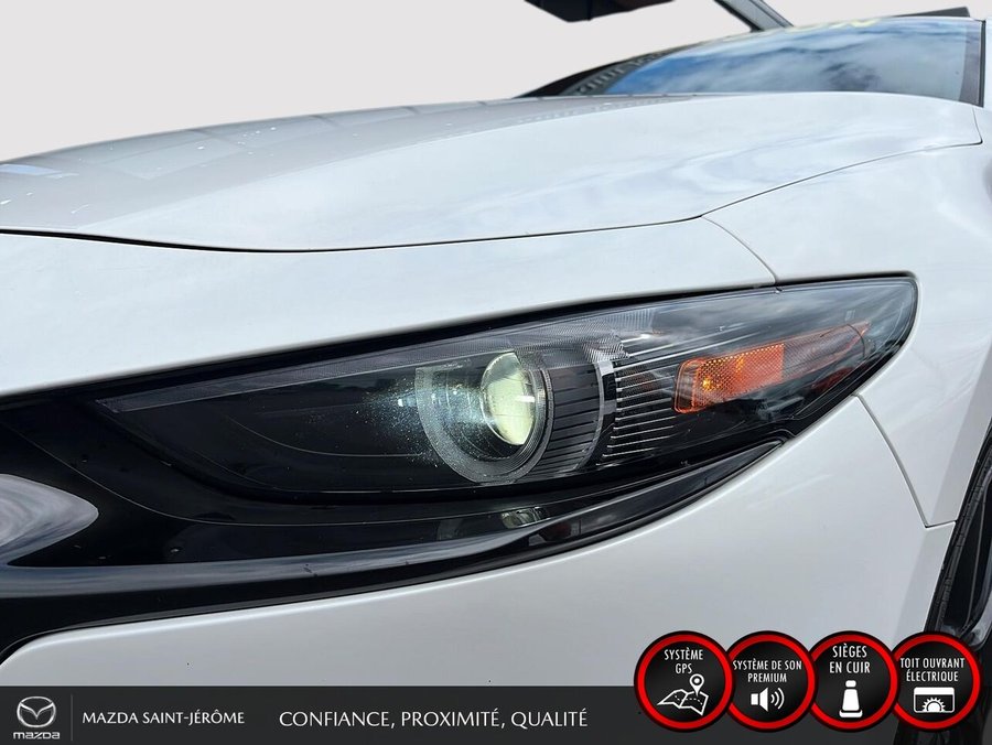 Mazda Mazda3 Sport GT avec moteur turbo | CUIR ROUGE | AWD | TOIT OUVRANT 2025 Blanc