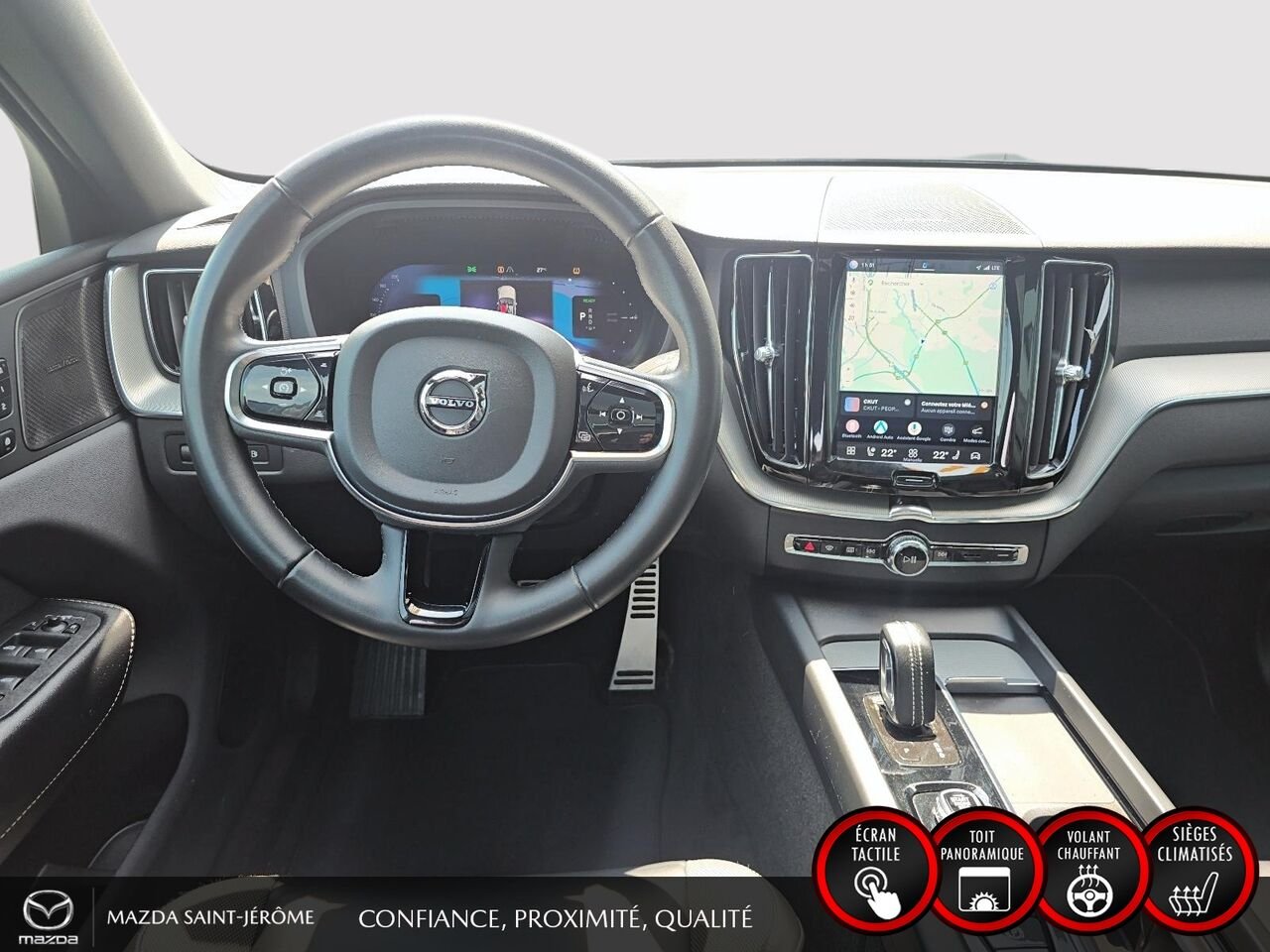 Volvo XC60 Recharge T8 R-Design hybride rechargeable | POLESTAR | TOIT PANORAMIQUE | AWD | CUIR | 2022 Noir Saint-Jérôme - photo #23