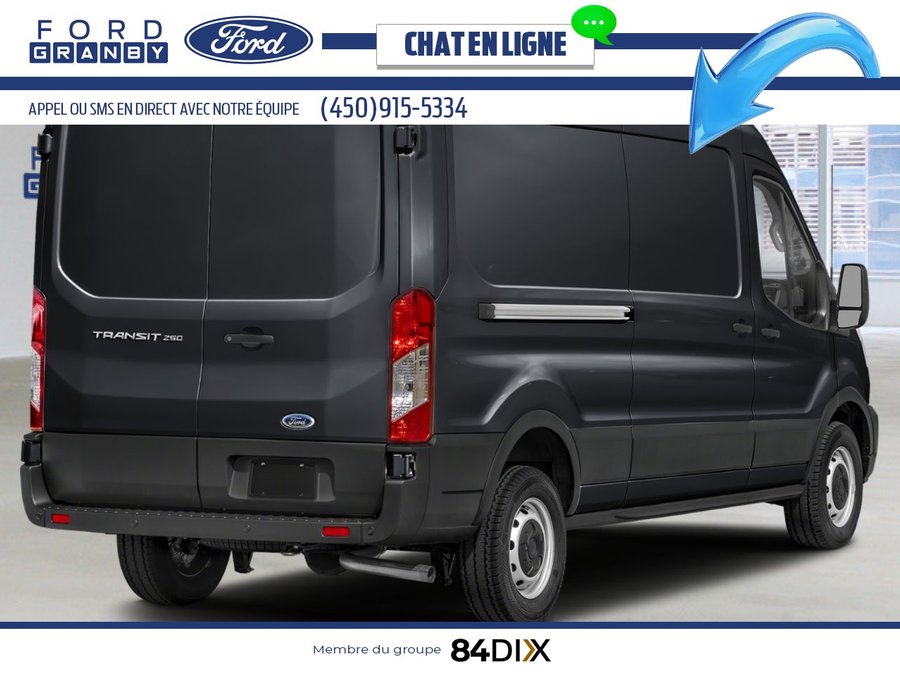 Ford Transit fourgon utilitaire T-250 PA toit moyen 148 po PNBV de 9 070 lb 2025 Noir agate métallisé