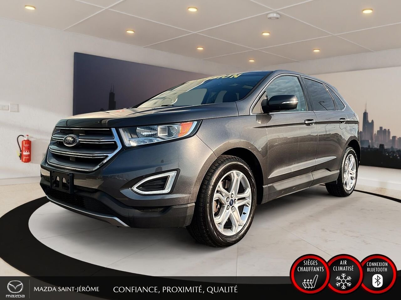 2018 Ford Edge Titanium | TOIT PANORAMIQUE | CUIR | AWD | Grey Saint-Jérôme - photo #0