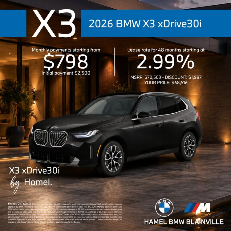 HAMEL BMW X3 xDrive30i 2026 AOUT EN
