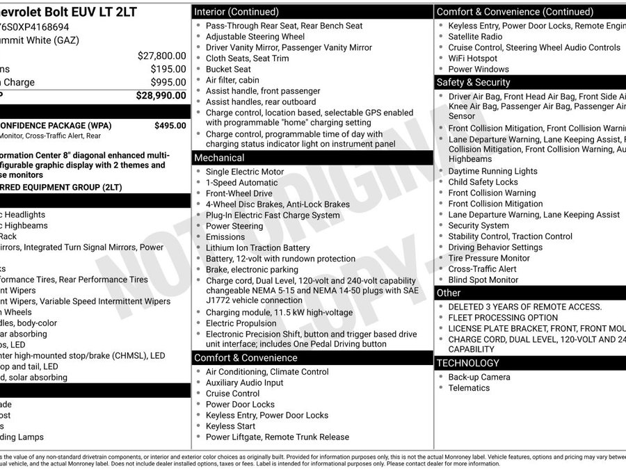 Chevrolet Bolt EUV 2023 2023 Blanc