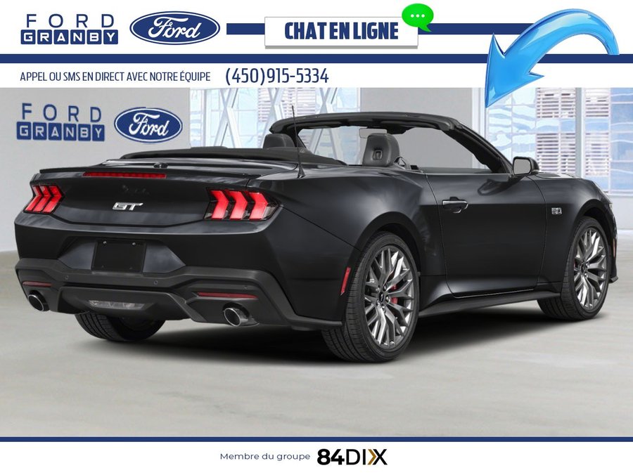 Ford Mustang GT haut niveau décapotable 2024 Noir ombre