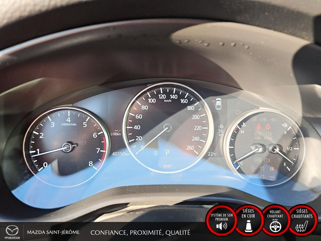 2023 Mazda Mazda3 Sport GT avec moteur turbo | TOIT OUVRANT | CUIR ROUGE | AWD Grey Saint-Jérôme - photo #15