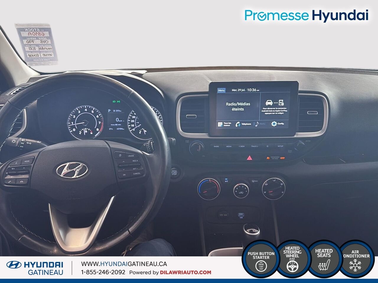 Hyundai Venue Preferred IVT*** sieges chauffants, volant chauffants , certifier*** 2021 Rouge Ottawa & Gatineau - photo #7