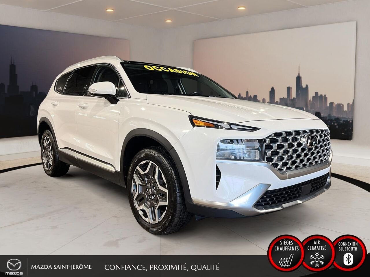 2022 Hyundai Santa Fe Hybrid Preferred Trend hybride | TOIT PANORAMIQUE | CUIR | AWD White Saint-Jérôme - photo #3