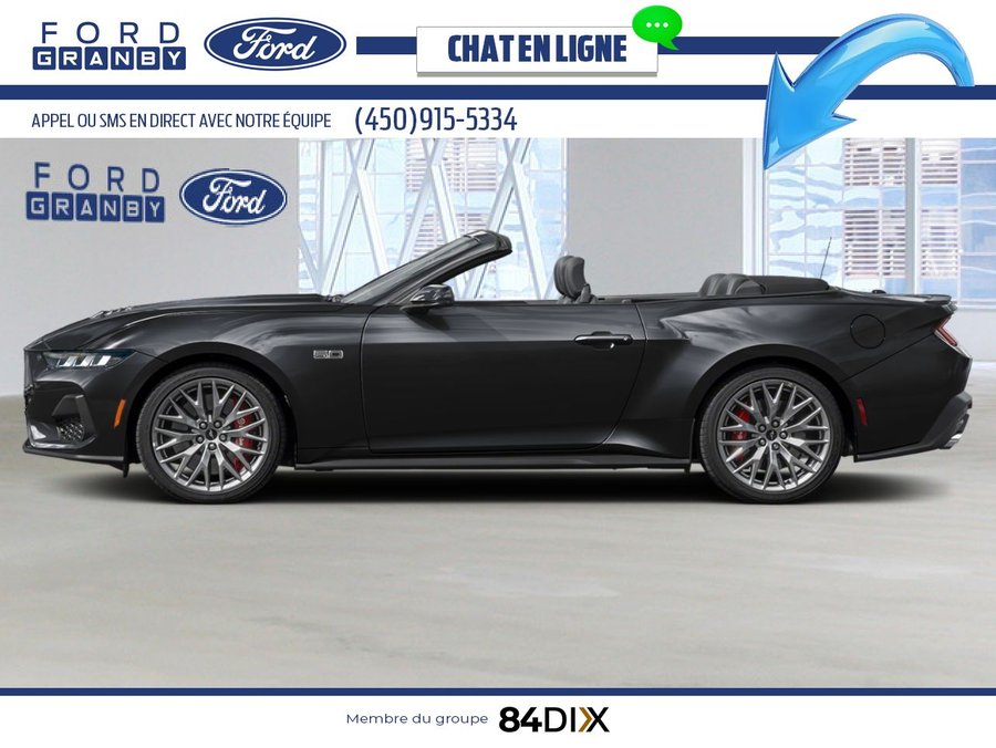 Ford Mustang GT haut niveau décapotable 2024 Noir ombre