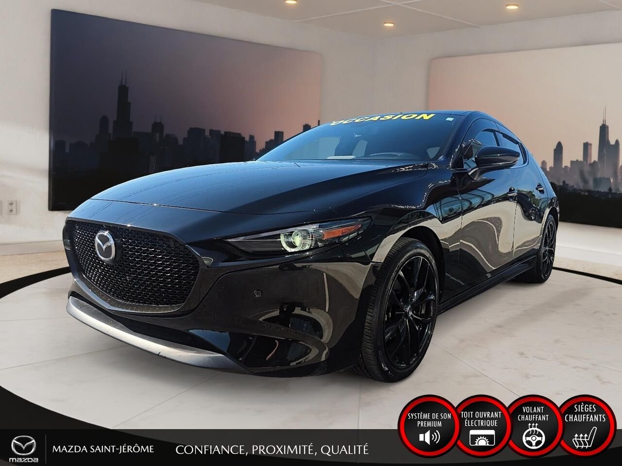 2022 Mazda Mazda3 Sport GT | CUIR | TOIT OUVRANT | AUTOMATIQUE | Black Saint-Jérôme - photo #0