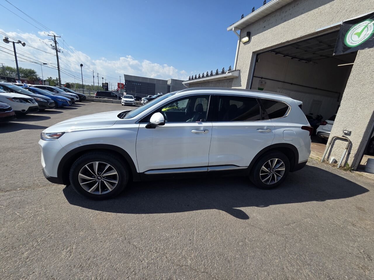 2019 Hyundai Santa Fe White  - photo #2
