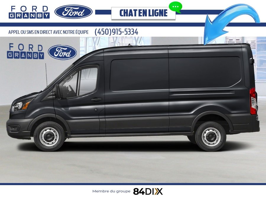 Ford Transit fourgon utilitaire T-250 PA toit moyen 148 po PNBV de 9 070 lb 2025 Noir agate métallisé
