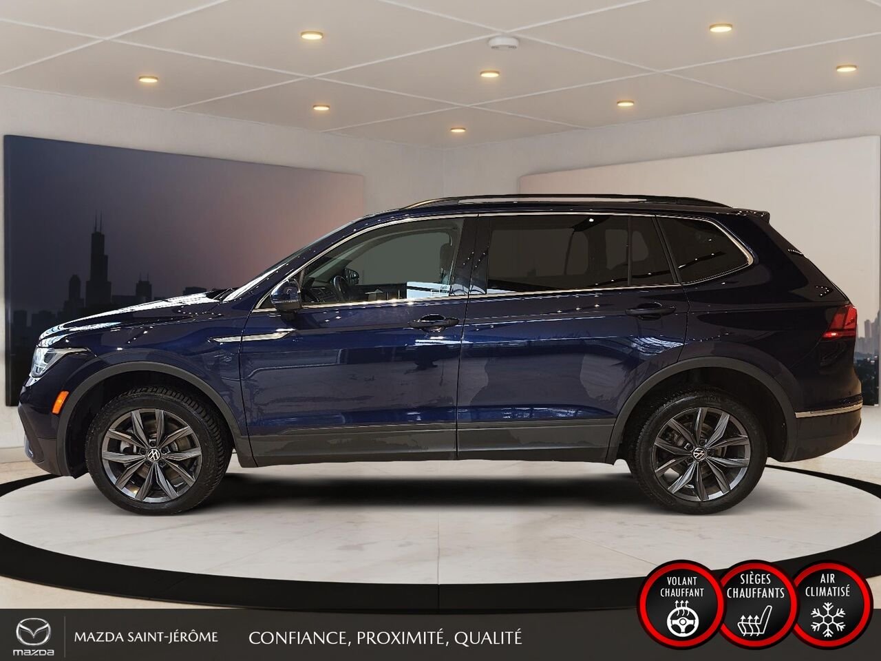 Volkswagen Tiguan CUIR | TOIT PANORAMIQUE | MAGS | AWD | 2022 Bleu Saint-Jérôme - photo #9
