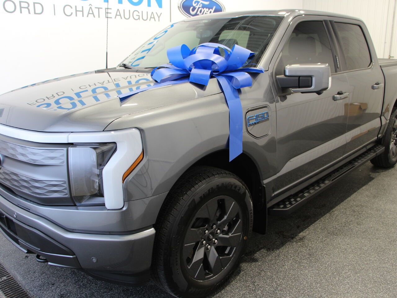 Gray 2025 Ford F-150 Lightning Pickup Truck All-Wheel Drive Automatic