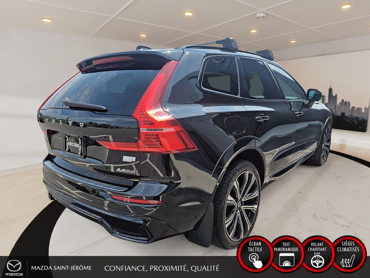 Volvo XC60 Recharge T8 R-Design hybride rechargeable | POLESTAR | TOIT PANORAMIQUE | AWD | CUIR | 2022 Noir Saint-Jérôme - photo #5