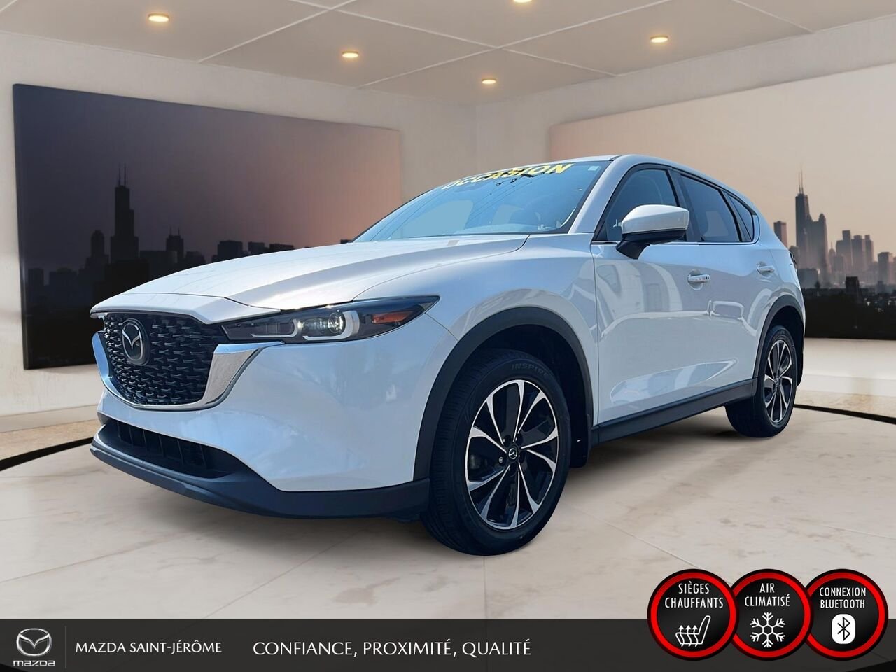 2023 Mazda CX-5 GS LUXURY | TOIT OUVRANT | AWD | CUIR | White Saint-Jérôme - photo #0