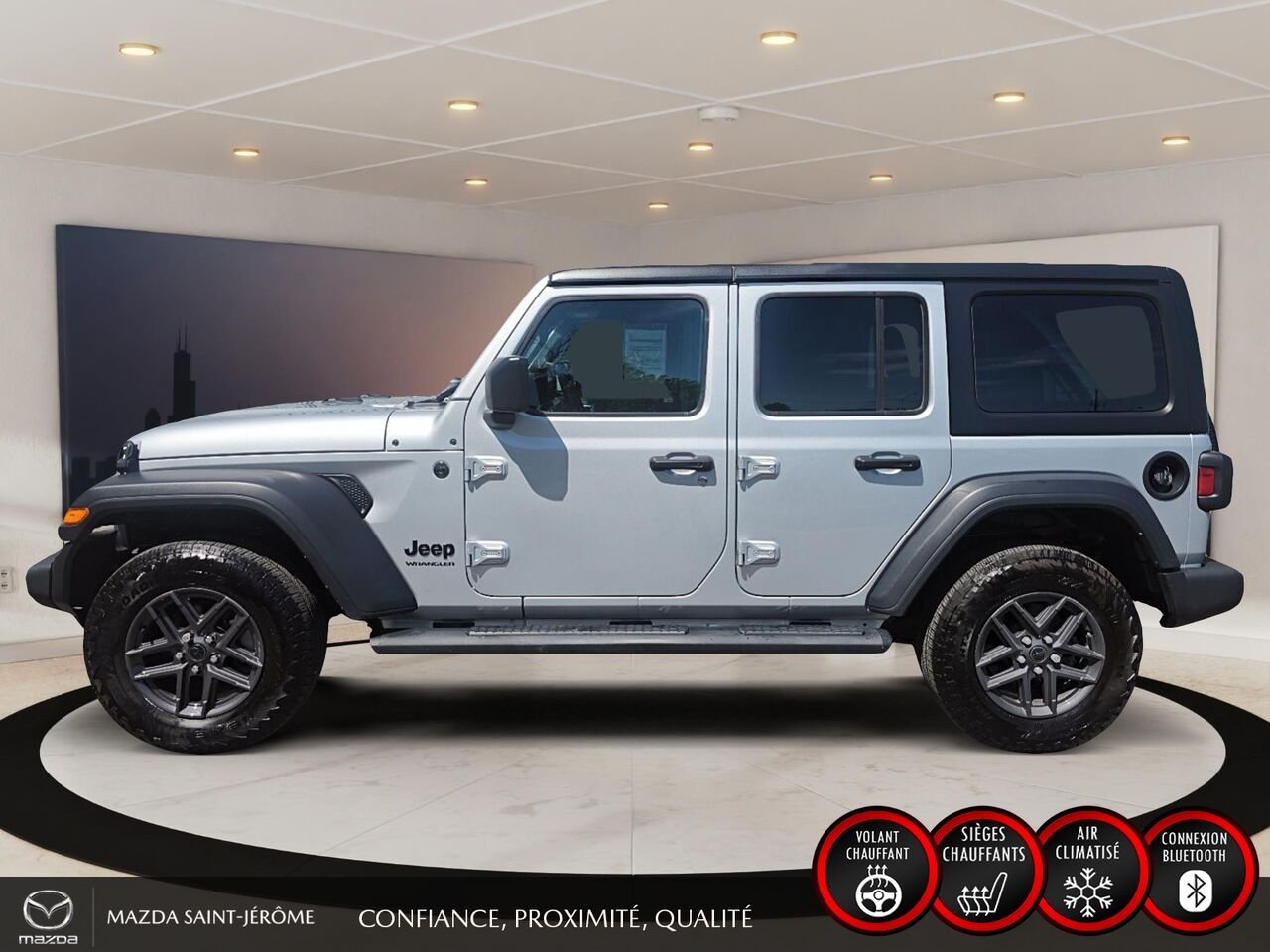 Jeep Wrangler Sport S 4 portes | 2 TOITS | AUTOMATIQUE 2024 Gris Saint-Jérôme - photo #9