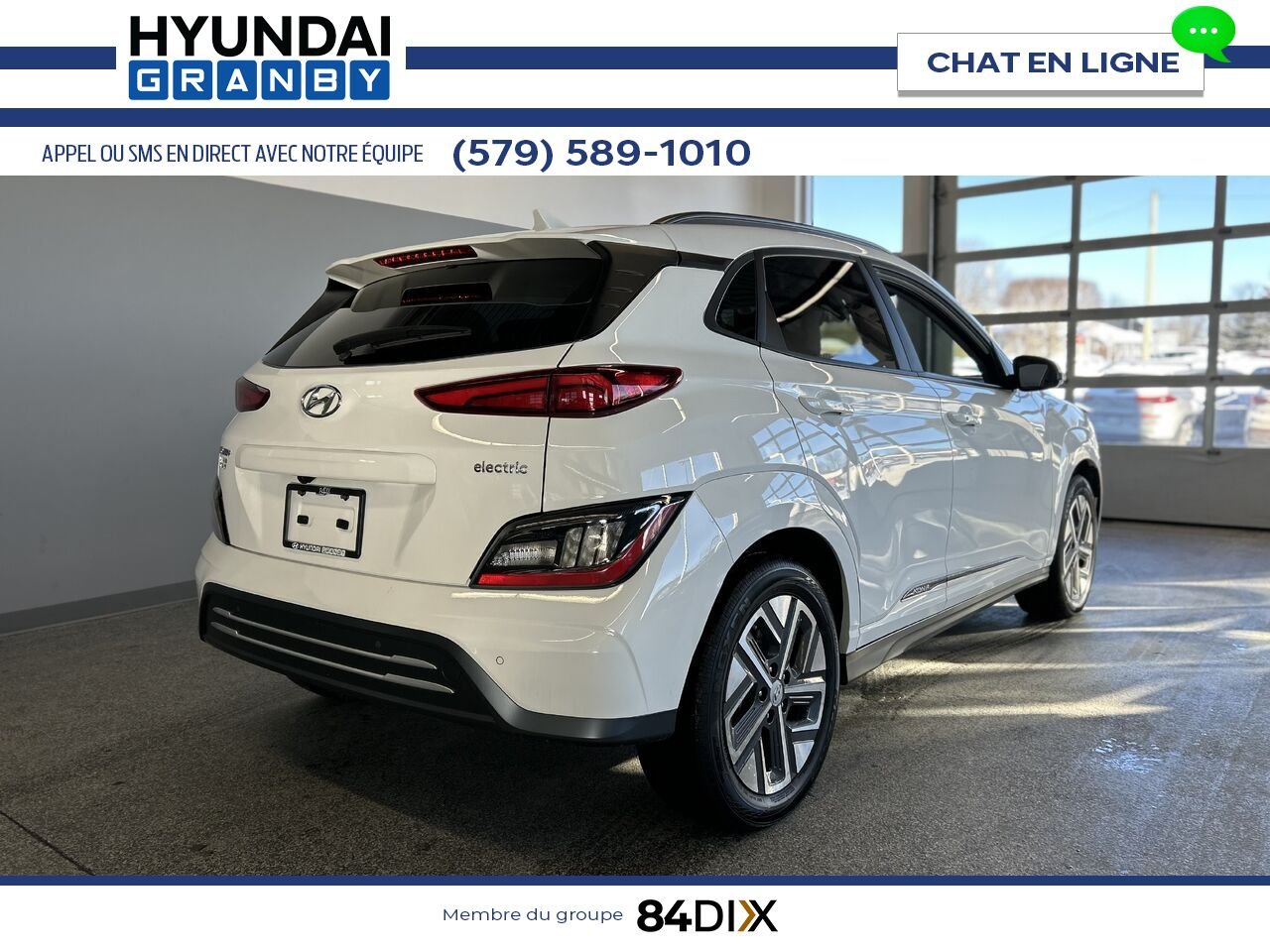 Hyundai Kona électrique 2023 Blanc Granby - photo #6