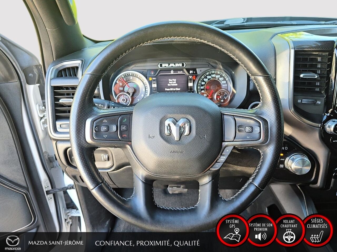 2022 Ram 1500 Sport | caisse de 5 pi 7 po | CUIR | 4X4 | White Saint-Jérôme - photo #14
