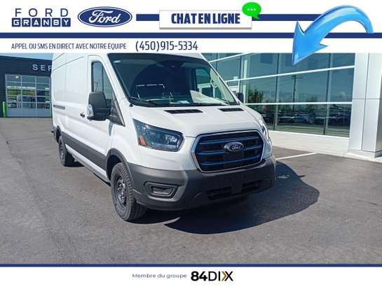 Ford E-TRANSIT FOURGONNETTE UTILITAIRE T-350 toit surélevé PA 148 po PNBV de 9 500 lb 2024 Blanc