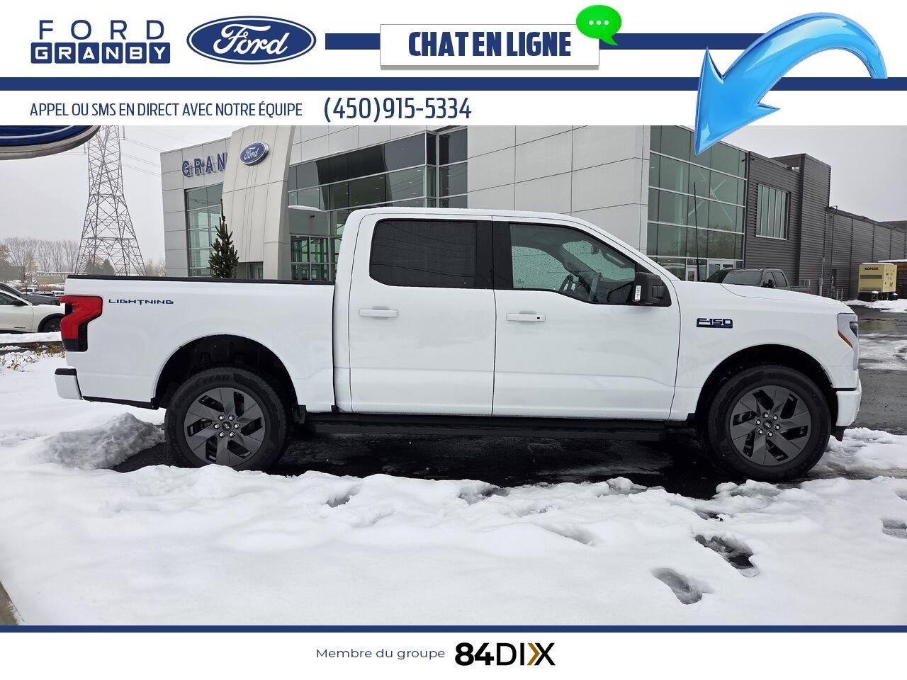 2024 Ford F-150 Lightning White Granby - photo #7