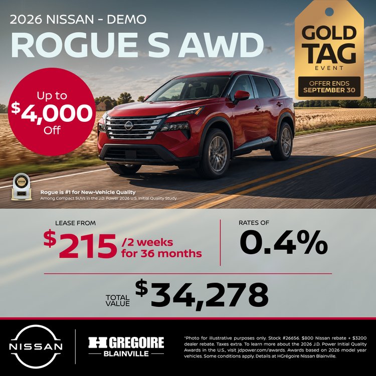 Nissan blainville promo aout ROGUE S EN