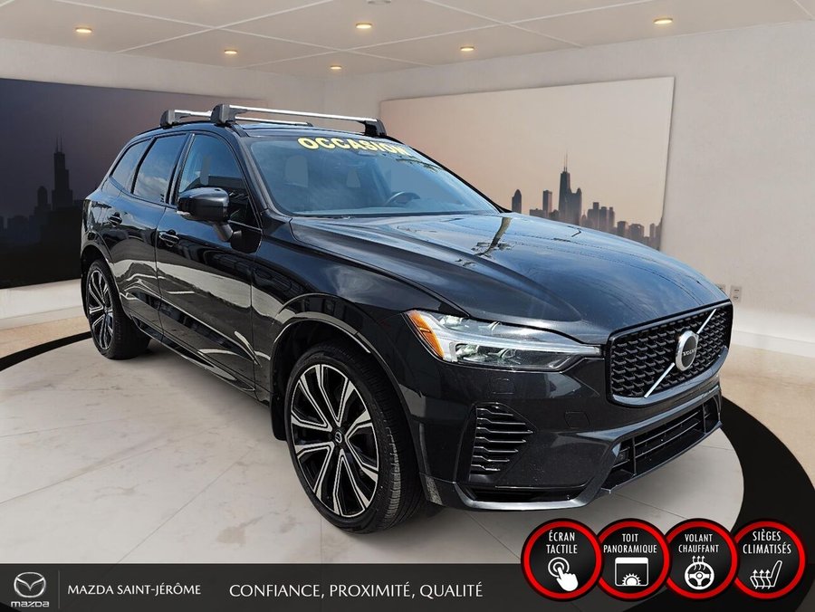 Volvo XC60 Recharge T8 R-Design hybride rechargeable | POLESTAR | TOIT PANORAMIQUE | AWD | CUIR | 2022 Noir