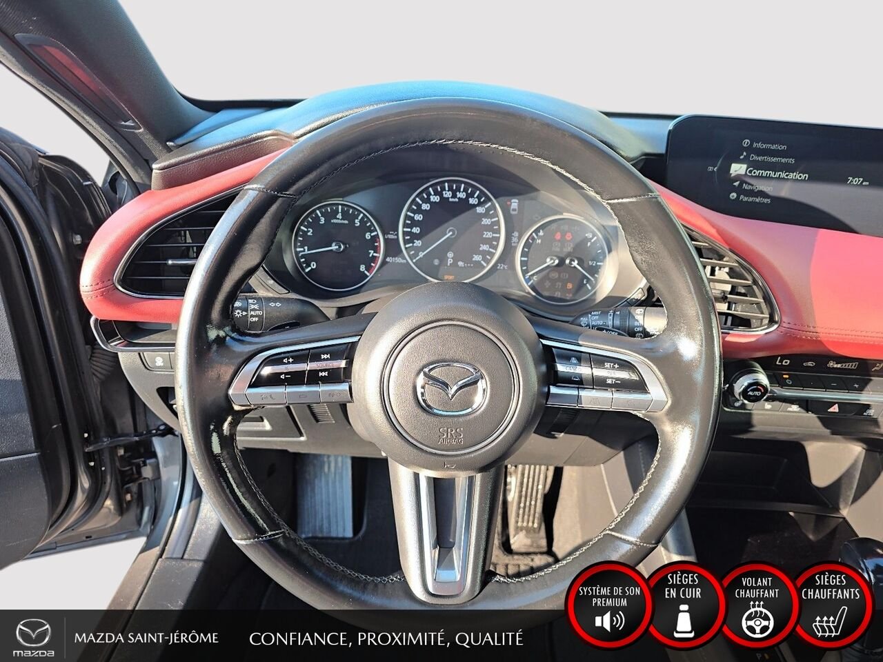 2023 Mazda Mazda3 Sport GT avec moteur turbo | TOIT OUVRANT | CUIR ROUGE | AWD Grey Saint-Jérôme - photo #12