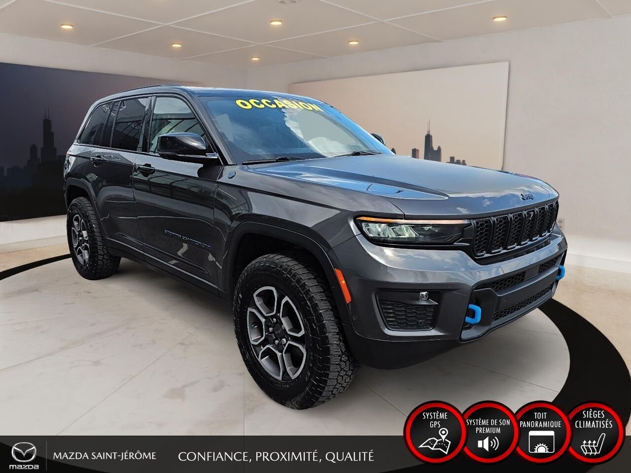 2022 Jeep Grand Cherokee 4xe Trailhawk | TOIT PANO | TV/DVD | 4X4 | Grey Saint-Jérôme - photo #3