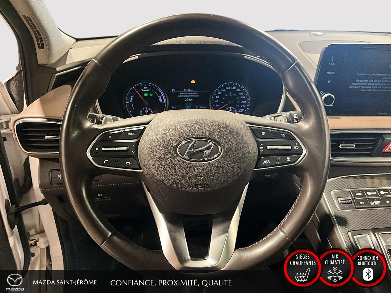 2022 Hyundai Santa Fe Hybrid Preferred Trend hybride | TOIT PANORAMIQUE | CUIR | AWD White Saint-Jérôme - photo #13