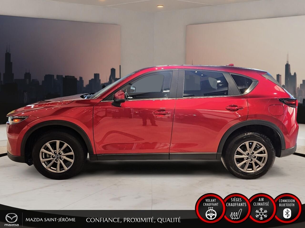 2024 Mazda CX-5 GS | AWD | SIMILICUIR | HAYON ÉLECTRIQUE | VOLANT CHAUFFANT Red Saint-Jérôme - photo #10