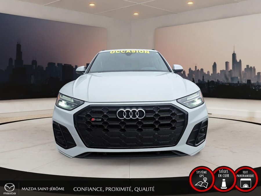 Audi SQ5 Progressiv 3.0 TFSI quattro | CUIR ROUGE | TOIT PANO | 2022 Blanc