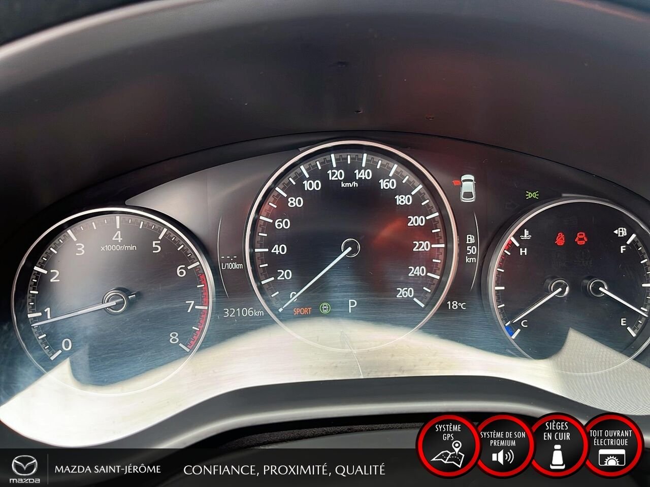 2025 Mazda Mazda3 Sport GT avec moteur turbo | CUIR ROUGE | AWD | TOIT OUVRANT White Saint-Jérôme - photo #16