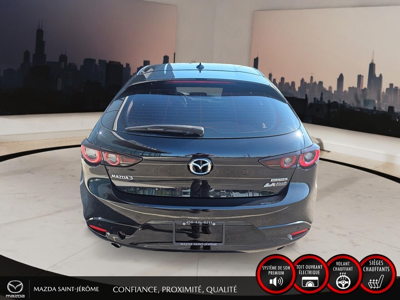 2022 Mazda Mazda3 Sport GT | CUIR | TOIT OUVRANT | AUTOMATIQUE | Black Saint-Jérôme - photo #6