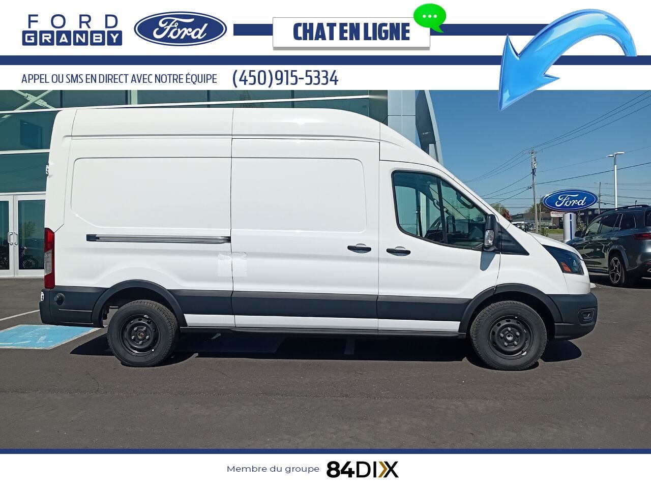 Ford E-TRANSIT FOURGONNETTE UTILITAIRE 2024 Blanc Granby - photo #1