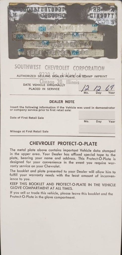 1968 Chevrolet Impala Match N# L72 427/425 4spd 4.56gear Org Bill Of Sale | PRIX EN USD Red Montreal - photo #24