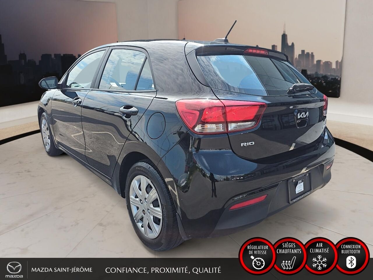 Kia Rio 5 portes LX+ | 50 728 KM | AUTOMATIQUE | CAMÉRA DE RECUL 2023 Noir Saint-Jérôme - photo #8