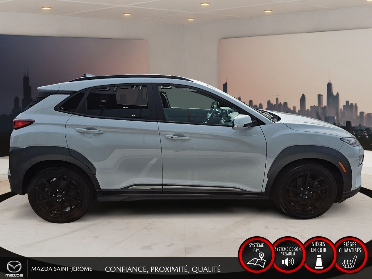 Hyundai Kona électrique Ultimate | TOIT OUVRANT | CUIR | 2021 Blanc Saint-Jérôme - photo #4