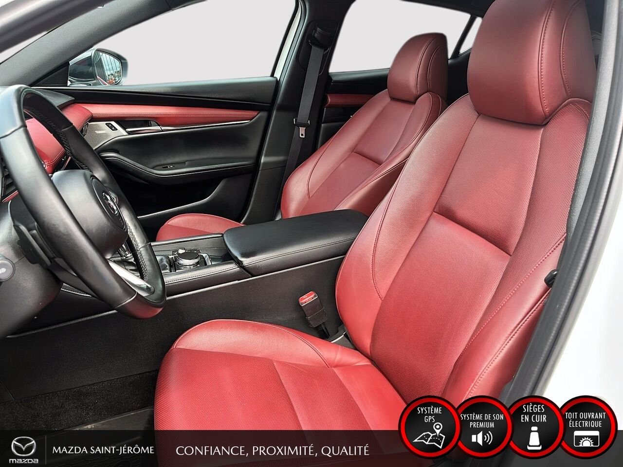 2025 Mazda Mazda3 Sport GT avec moteur turbo | CUIR ROUGE | AWD | TOIT OUVRANT White Saint-Jérôme - photo #17