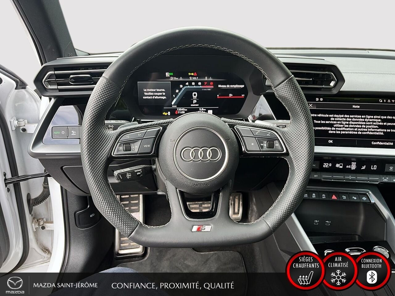 Audi A3 berline Technik 40 TFSI quattro | TOIT OUVRANT | MAGS NOIR | 2025 Blanc Saint-Jérôme - photo #12