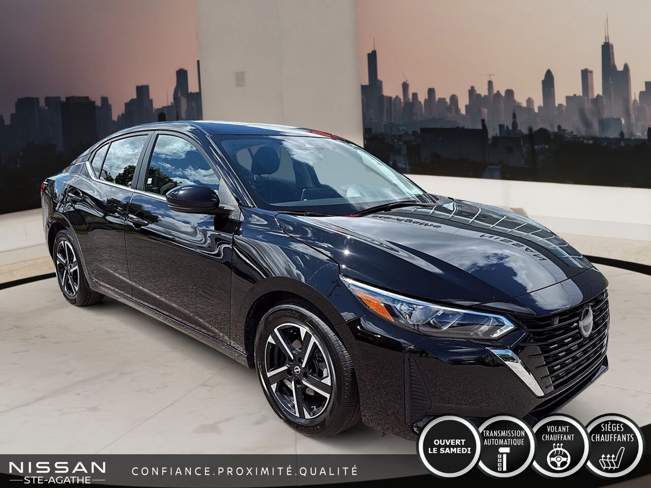 Nissan Sentra SV | CARPLAY | CAMÉRA DE RECUL | UN SEUL PROPRIÉTAIRE 2024 Noir Saint-Jérôme - photo #2