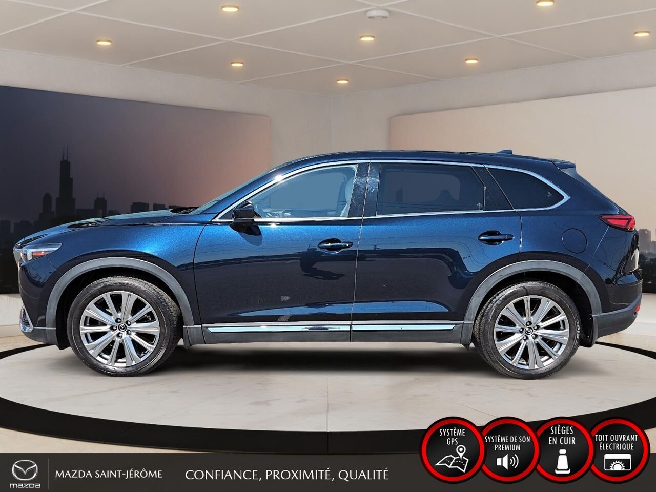 2022 Mazda CX-9 Signature | AWD | TOIT OUVRANT | CUIR | 6 PASS Blue Saint-Jérôme - photo #9