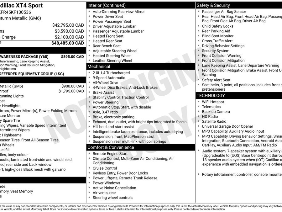 2019 Cadillac XT4 2019 Orange
