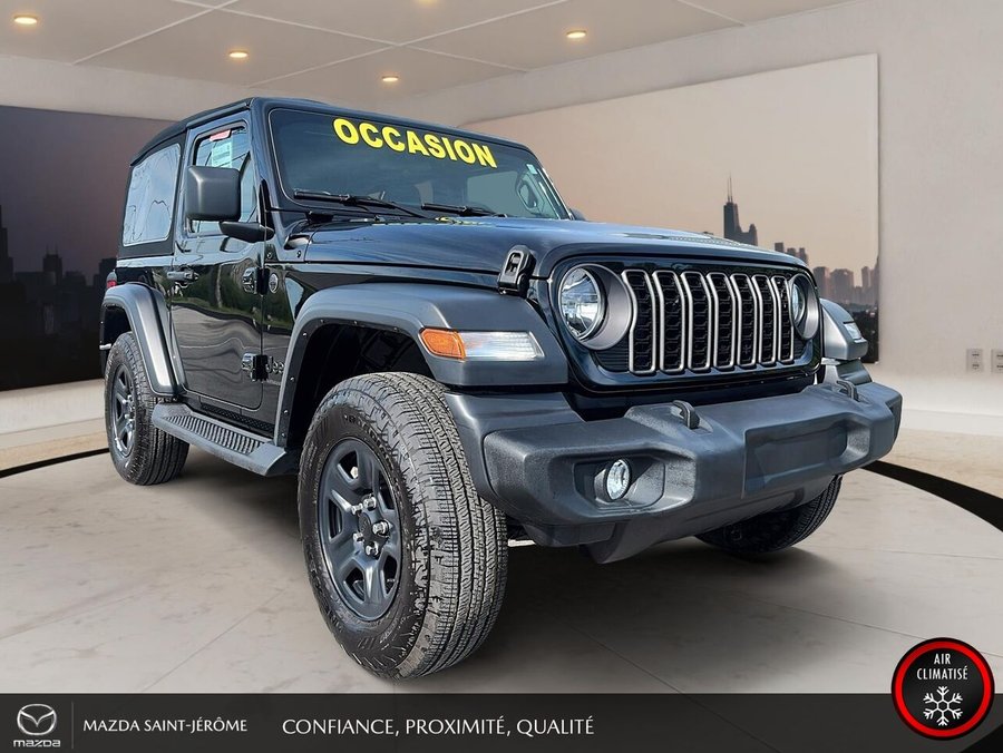 Jeep Wrangler Sport 2 PORTES | TOIT SOUPLE | 4x4 | AUTOMATIQUE | V6 2024 Noir
